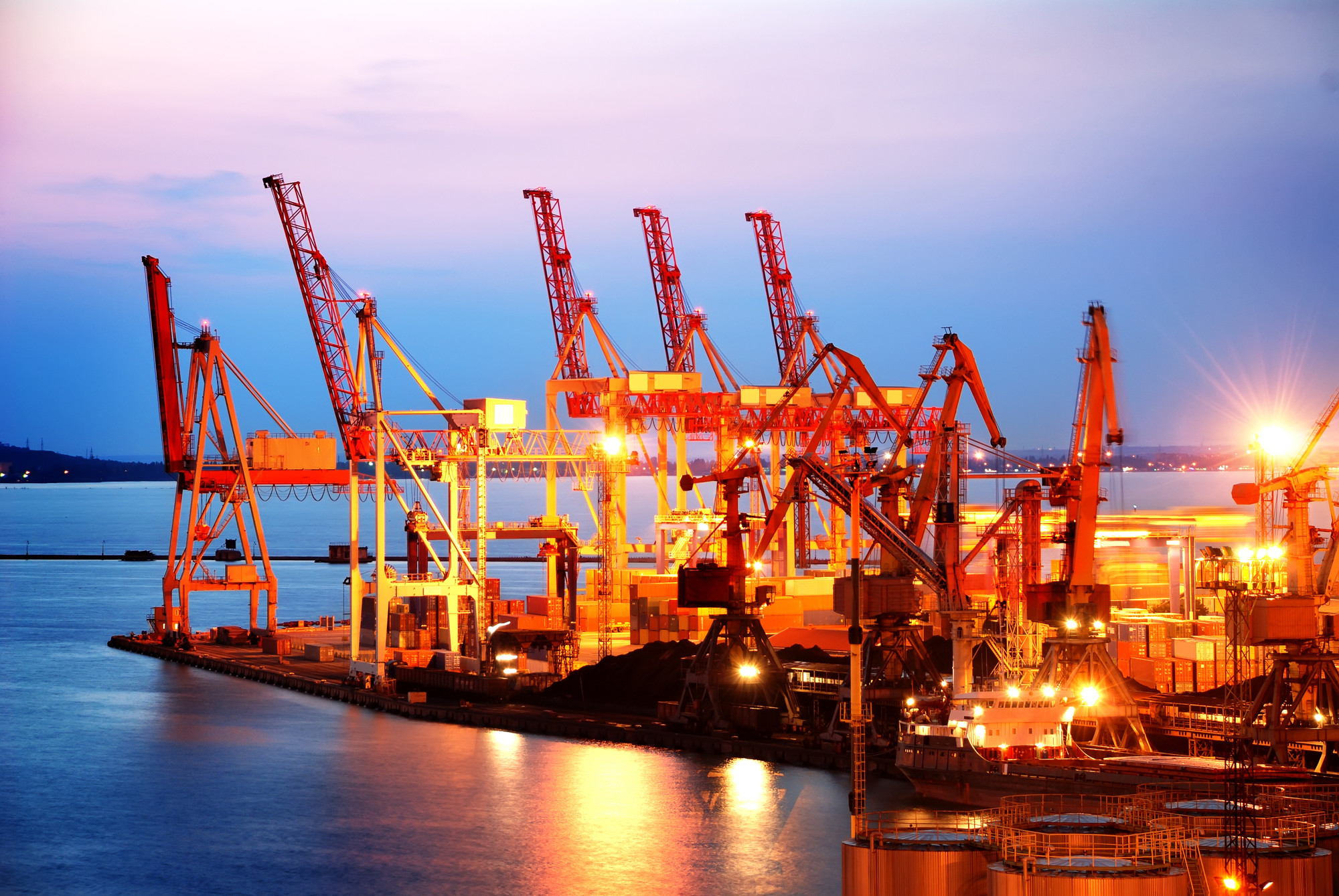 cranes at the port